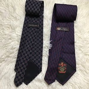 Gucci by Paolo Gucci & Karl Lagerfeld Men’s Vintage Silk Tie Bundle of Two